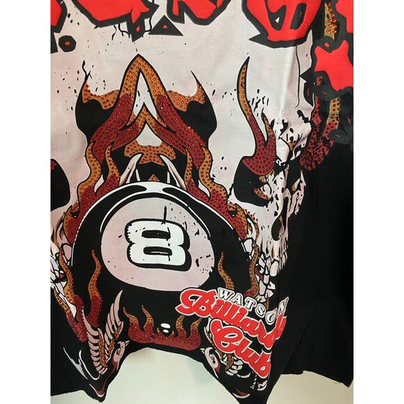 New Watson Luxe Billard Rhinestone Club Heavyweight T-Shirt, Size XS - Picture 2 of 4